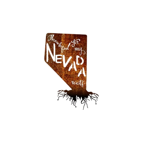 Precision Metal Art NEVADAROOTS-18PAT-BLK 18 in. State Nevada Roots Steel Laser Cut Wall Art in Patina With Black Roots