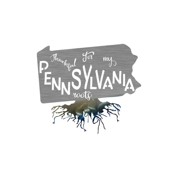 Precision Metal Art Pennsylvania Roots Steel Laser Cut Wall Art-Finish:Heat Treated,Size:30"