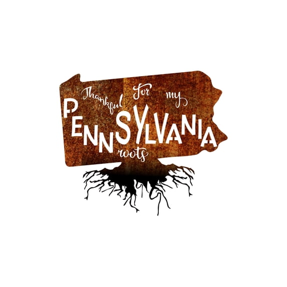 Precision Metal Art PENNSYLVANIAROOTS-24PAT-BLK 24 in. State Pennsylvania Roots Steel Laser Cut Wall Art in Patina With Black Roots