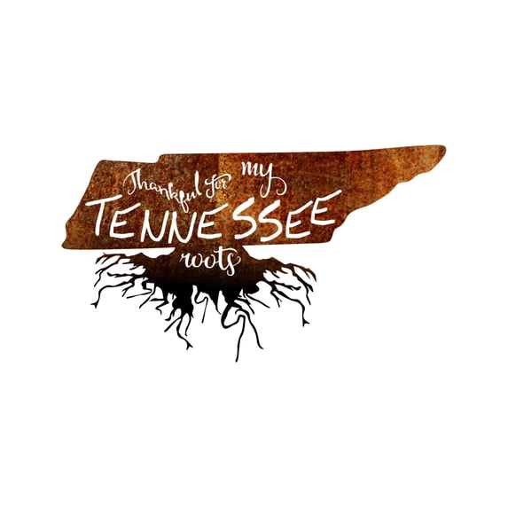 Precision Metal Art TENNESSEEROOTS-18PAT-BLK 18 in. State Tennessee Roots Steel Laser Cut Wall Art in Patina With Black Roots