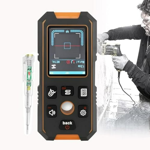 Precision Metal Detector Wall Scanner with Positioning Hole,3-in-1 Wall Detector Scanner for Detects Inside Wire with HD LCD Display, for Deep Metal, Water Pipe, Floor Joists