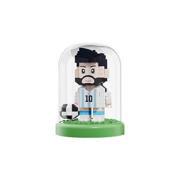 Precision Micro Brick Sports Kit - Advanced Soccer Mascot Building Blocks with Display Cover for Puzzle Hobbyists