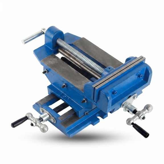 Precision Milling Vise 6 Inch, Cross Slide Vise Cast Iron Blue, Drill Press Vise with XY Adjustment, Bench Vise for Home Workshop