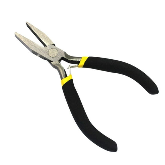 Precision Mini Pliers for Jewelry Making,Bent Flat Nose with Side Round End Cut,Craft DIY Tool for Beading Wire Work