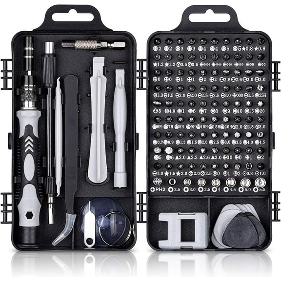 Precision Multi Screwdriver Set, 115 in 1 Professional Electronic Repair Tool Kit With Magnetic Screwdriver Bits For PC, iPhone, Tablet, Watch, Includes Ergonomic Non-Slip Handle,