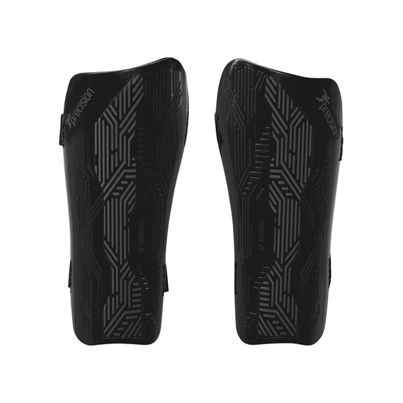 Precision Origin Strap Slip In Soccer Shin Guard Shinpad Black/Grey - M