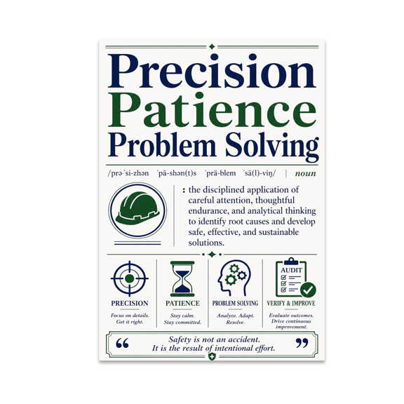 Precision Patience Problem Solving - EHS Manager - 13x19 Poster Print