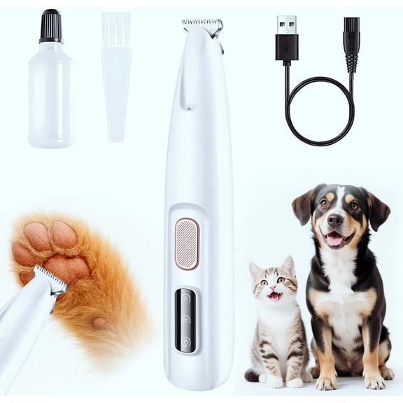 Precision Paw Trimmer, Pet Paw Trimmer with Light, Pet Clippers , for Dogs Cats Rabbits Eyes Ears Rump Hair, Paw Cleaner