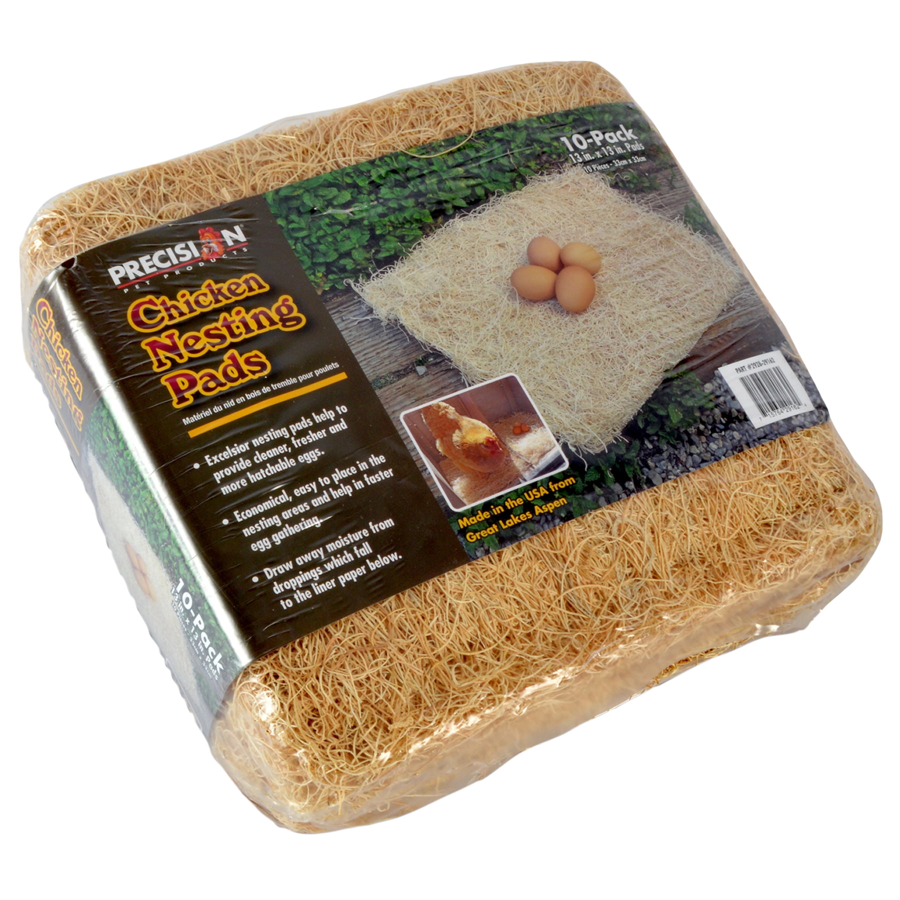 Beige Biodegradable Chicken Nesting Pads, 13" x 13", Pack of 10
