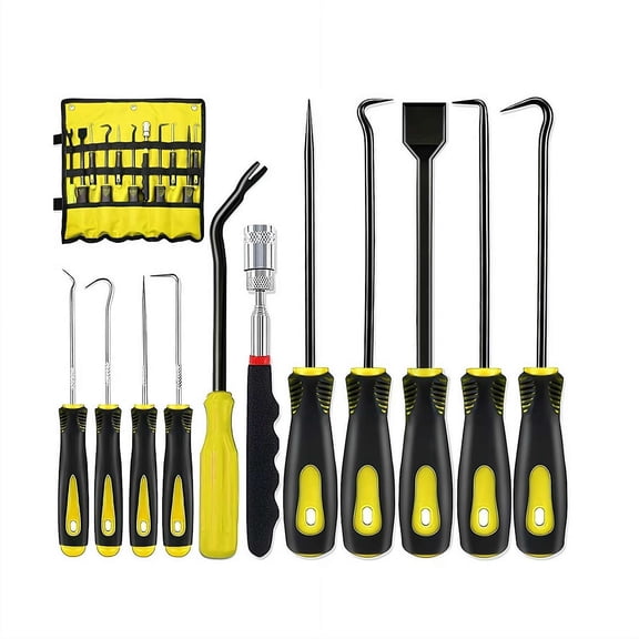 Precision Pick and Hook Tool Set, Hardened Steel Seal Remover for O-Rings, Gaskets, Hose Spacers, Automotive Electronic Repair Mechanics Hand Tools
