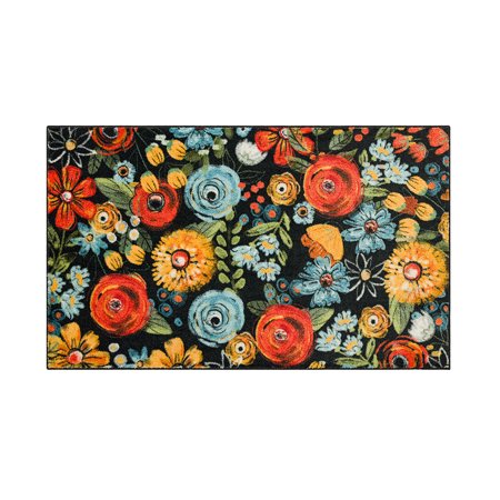Precision Printed Chalkboard Flowers Area Rug, 2' 6" X 4' 2"