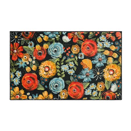 Precision Printed Chalkboard Flowers Area Rug, 2' X 3' 4"