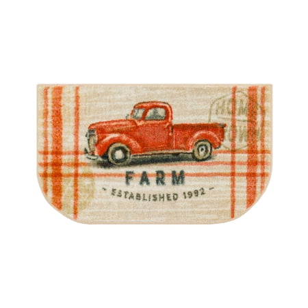 Precision Printed Kitchen Rugs Farmhouse Frame Beige 1' 6" X 2' 6"