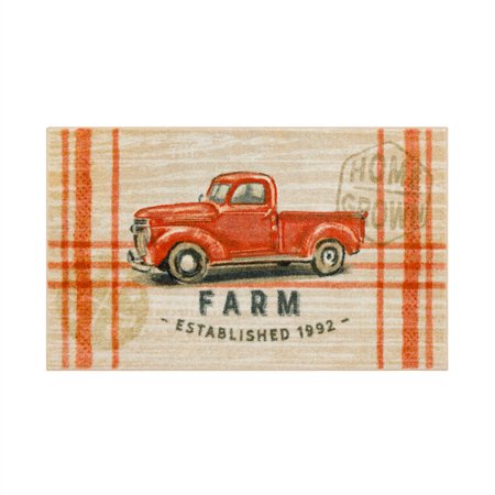 Precision Printed Kitchen Rugs Farmhouse Frame Beige 2' 6" X 4' 2"