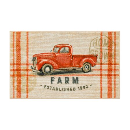 Precision Printed Kitchen Rugs Farmhouse Frame Beige 2' X 3' 4"