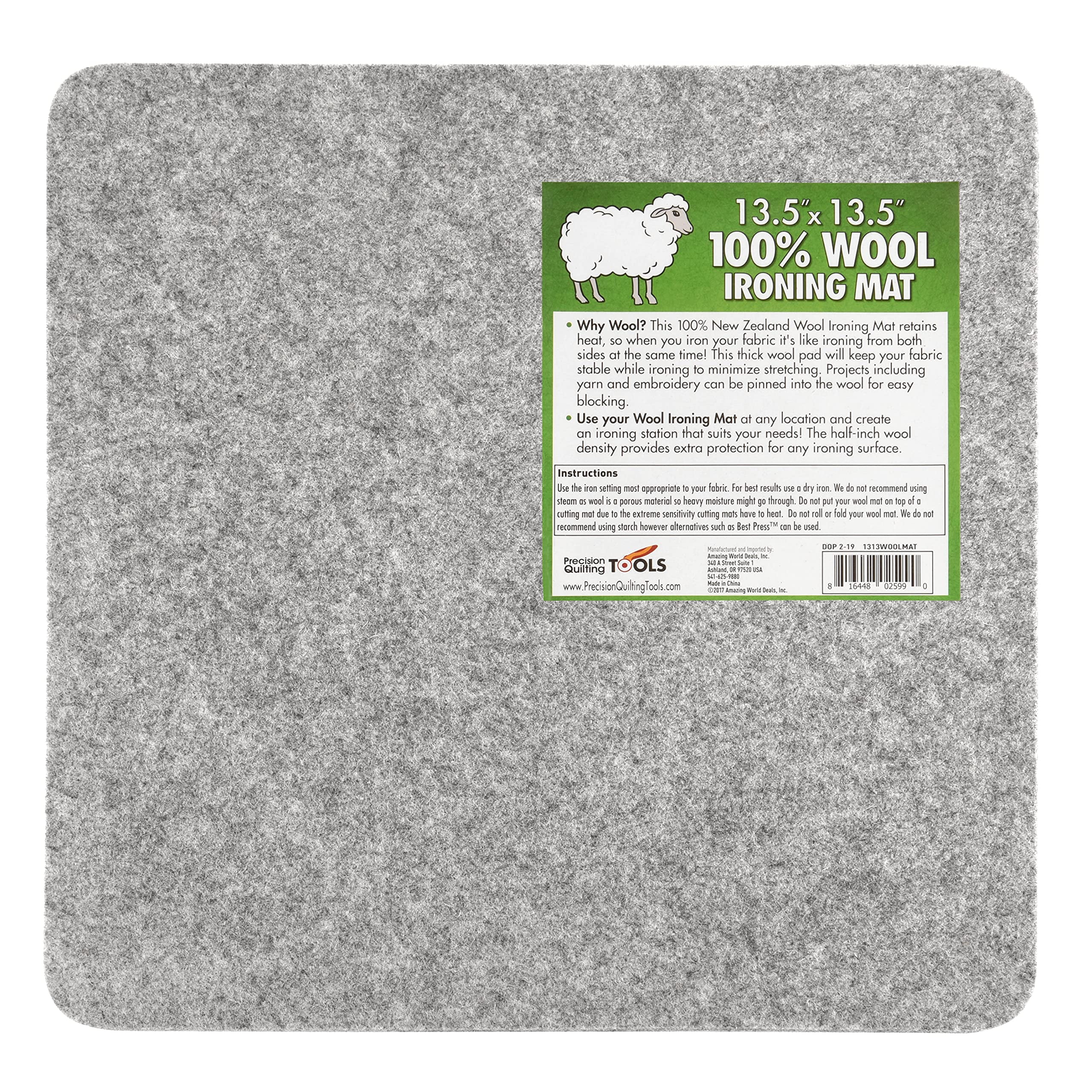 Wool Ironing Mat-pad Made with 100% New Zealand Wool Pressing Pad Great for Traveling and Quilting Holds Heat When Pressing to Provide Professional