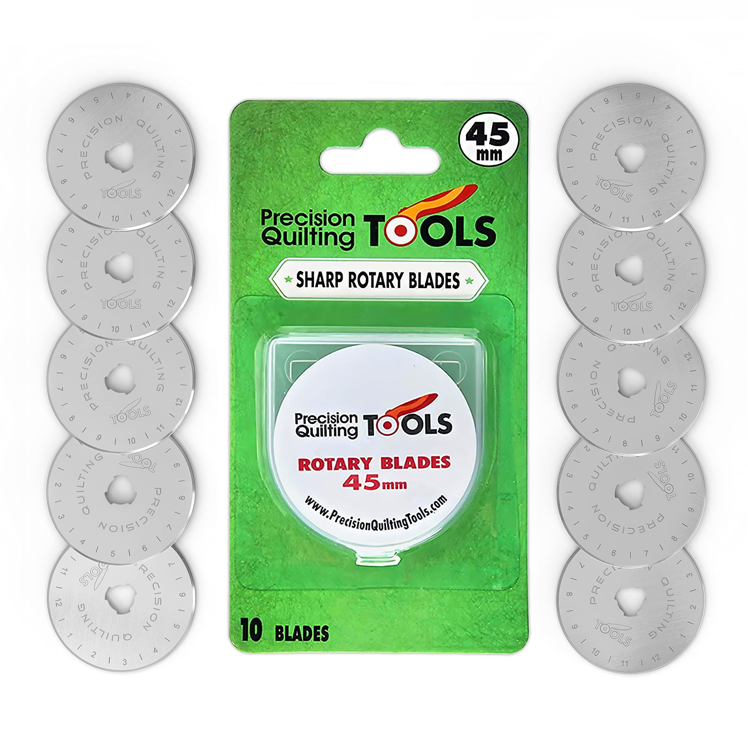 Precision Quilting Tools | 10 Pack of 45mm Rotary Cutter Blades for Quilting