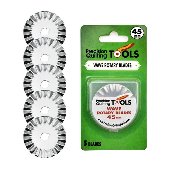 Precision Quilting Tools Rotary Blade 45mm Wave5pc