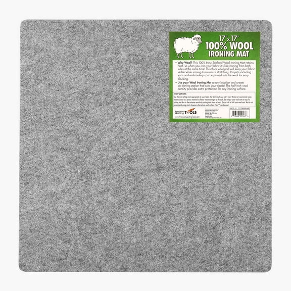 Precision Quilting Tools Wool Iron Mat, 17"x17", Portable