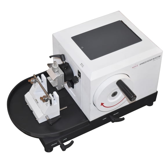 Precision Rotary Microtome for Histology & Tissue Sectioning | Disposable Blade & Tissue Cassette Holder | Fine Thickness Control, Universal Knife Holder, Cast Metal Base