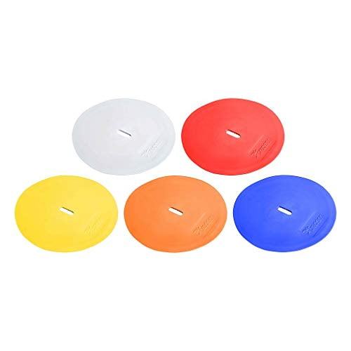 Precision Round Flat Marke Discs - YellowOrangeWhiteRedBlue, 21 cm