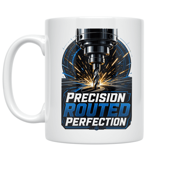 Precision Routed Perfection - CNC Machining Enthusiast - 11 oz Ceramic Coffee Mug