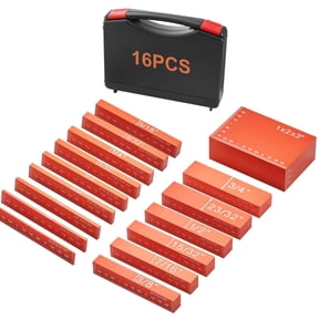 Precision Router Setup Bars, 16-Piece Aluminum Height Gauge Set with Laser Markings for Table Saw Accessories, Includes Storage Case.