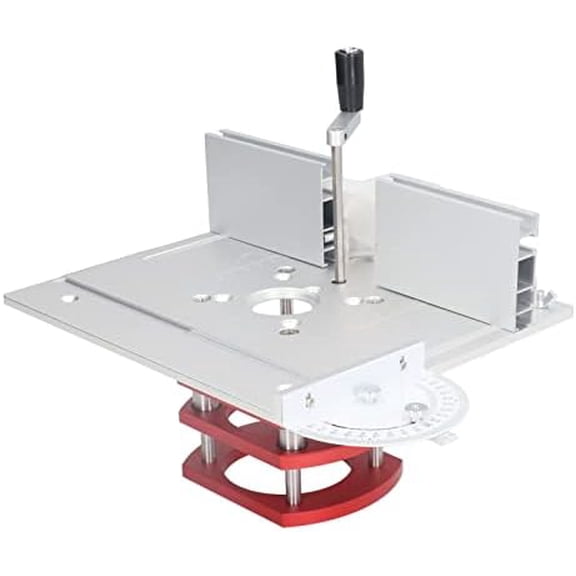 Precision Router Table Lift System, Router Table Saw Insert Base Plate, Stainless Steel Woodworking Slotting Trimming Chamfering Table Top for Quick, Accurate, Reliable and Repeatable Setups(Silver)