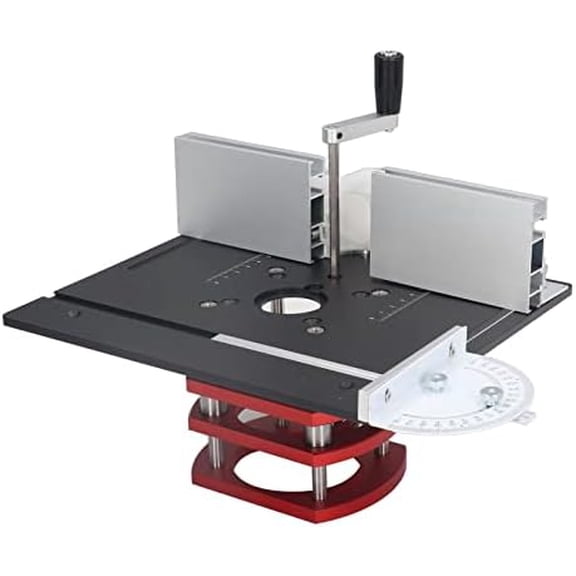 Precision Router Table Lift System, Router Table Saw Insert Base Plate, Stainless Steel Woodworking Slotting Trimming Chamfering Table Top for Quick, Accurate, Reliable and Repeatable Setups(Black)