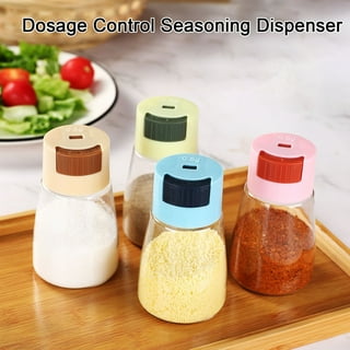 Lwithszg Measuring Seasoning Bottle, Salt Pepper Shaker Set, Kitchen Must Have, Glass Metering Spice Salt Paprika Pepper Cumin Powder Sugar Dispenser