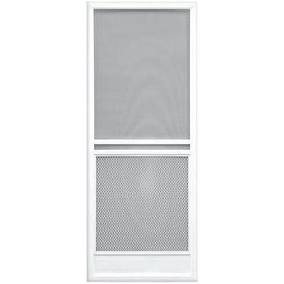 Precision Screen and Security Steel Screen Door 3230WH3068 - Hinged, Gray, Standard Style