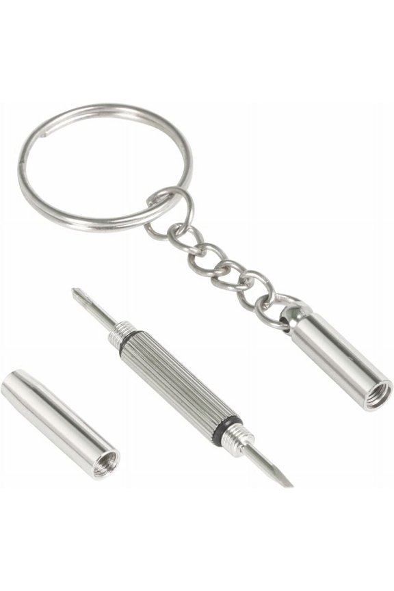 Precision Screwdriver Kit, Eyeglass Repair Tool with Stainless Steel Bits, Convenient Keychain Accessory for Watches, Electronics, and Jewelry