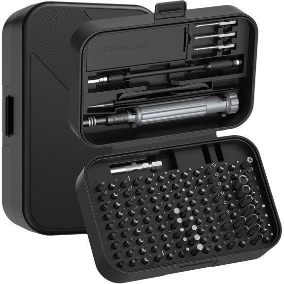 Precision Screwdriver Set, 150 in 1 Electronics Tool Kit with 120 Bits Magnetic Screwdriver Set & 30-bit Magnetic Set Handy Repair Tool for Computer Phone Watch Camera Laptop, Black