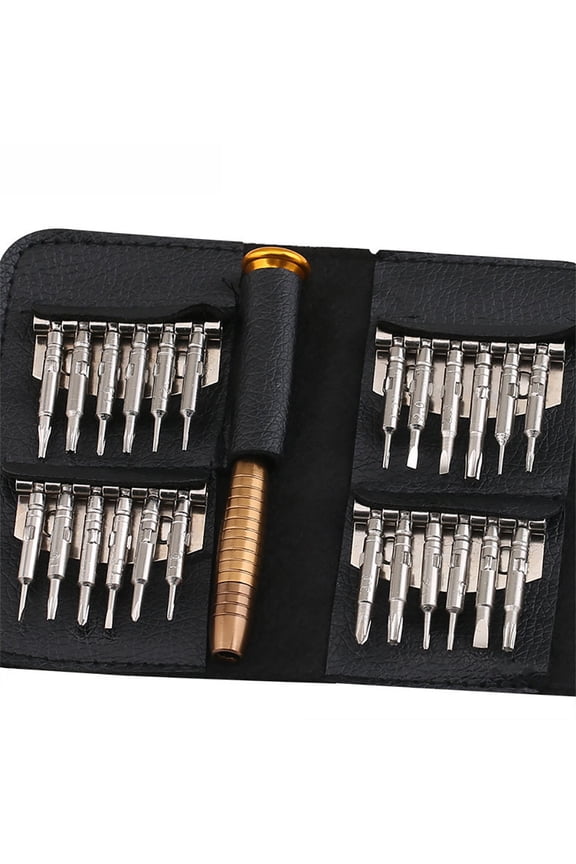 Precision Screwdriver Set 25 Tools Electronic Kit for Watch PC Jewelry Home Improvement Small,One Size,Black