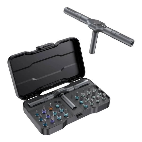 Precision Screwdriver Set with 24 Magnetic Bits and Ratchet Handle for Electronics Repair and DIY Projects