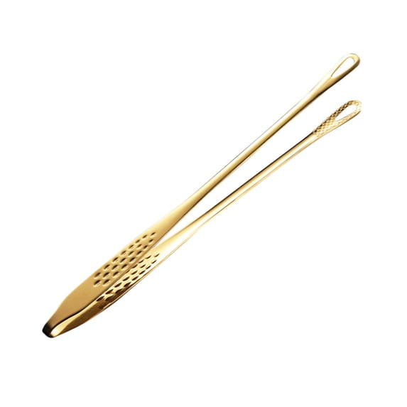 Precision Serrated Tip Cooking Tweezers Tongs, Chef Grade Stainless Steel Kitchen Tongs Set, Multi-Use Kitchen Tools for Culinary Prep, BBQ Grilling, Food Plating & Outdoor Cooking,Gold-28cm