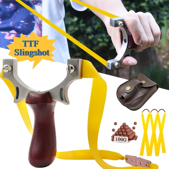 Piaoyu Precision Slingshot Catapult, Professional Hunting Slingshot for Shooting, Wooden Metal Slingshot for Outdoor Entertainment and Shooting Practice