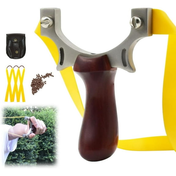 Precision Slingshot Catapult, Professional Hunting Slingshot for Shooting, Wooden Metal Slingshot for Outdoor Entertainment and Shooting Practice