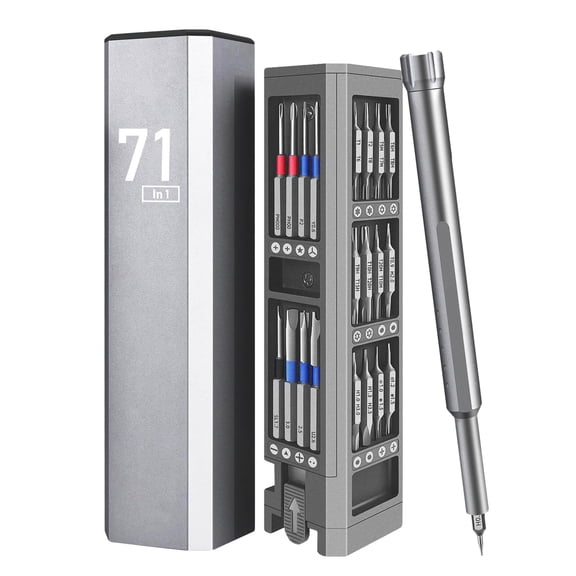 Precision Small Screwdriver Set, 71 in 1 Mini Screwdriver Set with Case, Small Screwdriver set, Compact micro Repair Tool Kit, Pop-up Magnetic Case, 360°Spin, for Phone,Computer,PC,Laptop,Watch,PS5