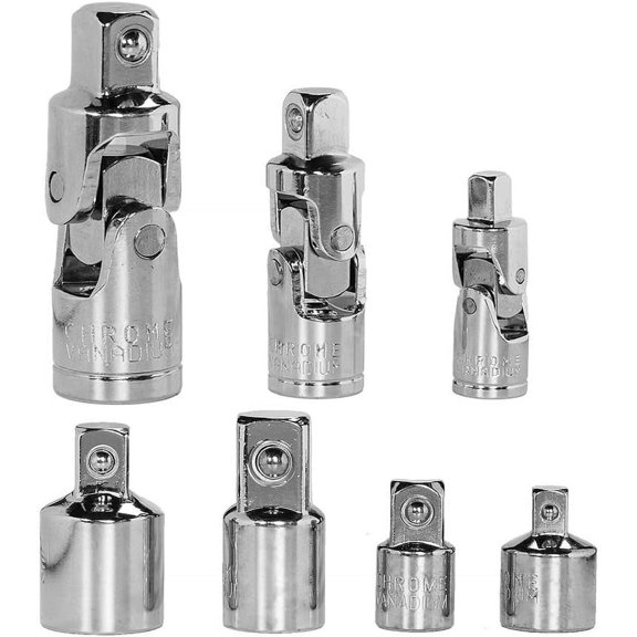 Precision Socket Universal Joint, Heat Treated Chrome Vanadium Steel, Ensuring Durability And Long Service Life, Improved Accessibility For Hard-To-Reach Areas, 3Pc