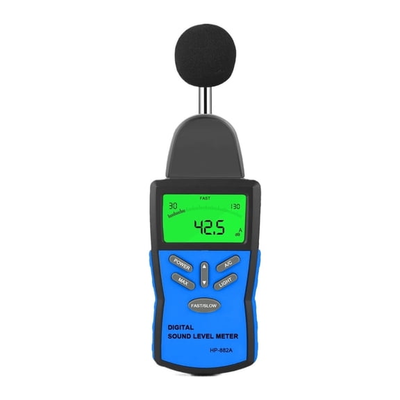 Precision Sound Level Meter, Digital Decibel Tester for 30~130 dB Noise Volume Measurement with A/C Fast/Slow Weighting