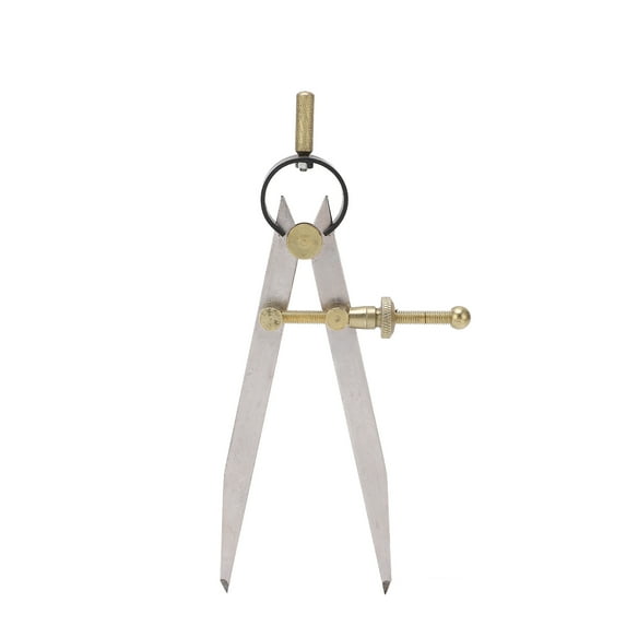 Precision Spring-loaded Spacer Calipers,Adjustable Lockable Pitch Gauge Drawing Instrument,Flat Leg Separator,Pitch Gauge Gold Pitch Gauge 175mm,For Geometry,Drawing,Drafting