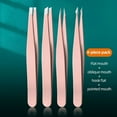 thumbnail image 1 of Precision Stainless Steel Tweezers for Eyebrow Hair Facial Hair Removal, Splinter, Blackhead Slant Tip Angle Tip Pointed Tip (C518-pink 4pcs), 1 of 7