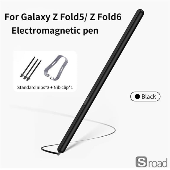 Precision Stylus Pen For Galaxy Z Fold 6/5 Series, Fold Edition Touch Screen Stylus With Replaceable Nibs, No Battery Needed,Z Fold5 6 black