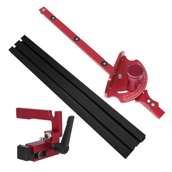Precision Table Saw Miter Gauge System with 27 Angle Stops and 3/4" X 3/8" T-Slotted Miter Bar