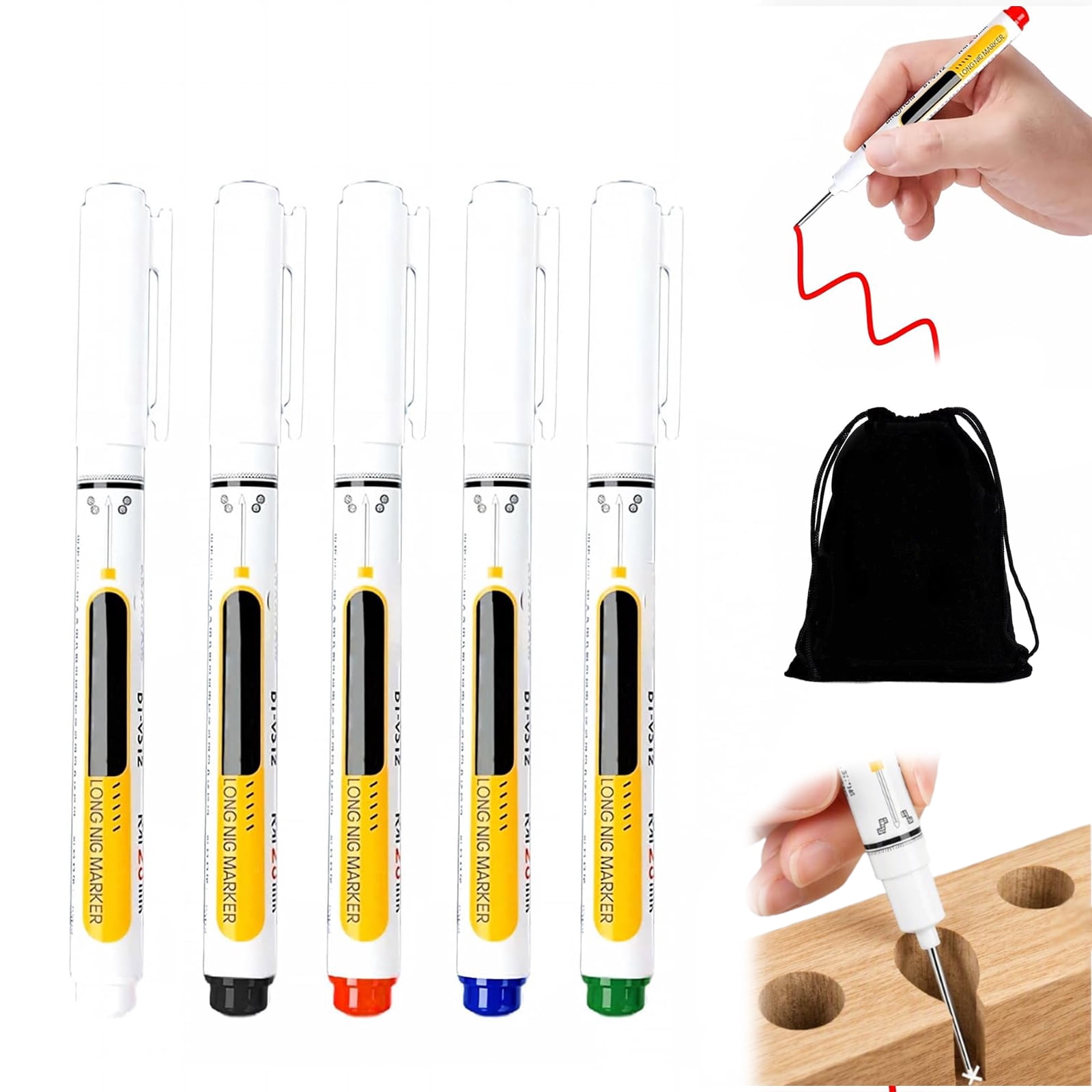 Precision Tip Quick-Dry Oil-Based Marker Pen, Long Nib Marker, Colorful ...