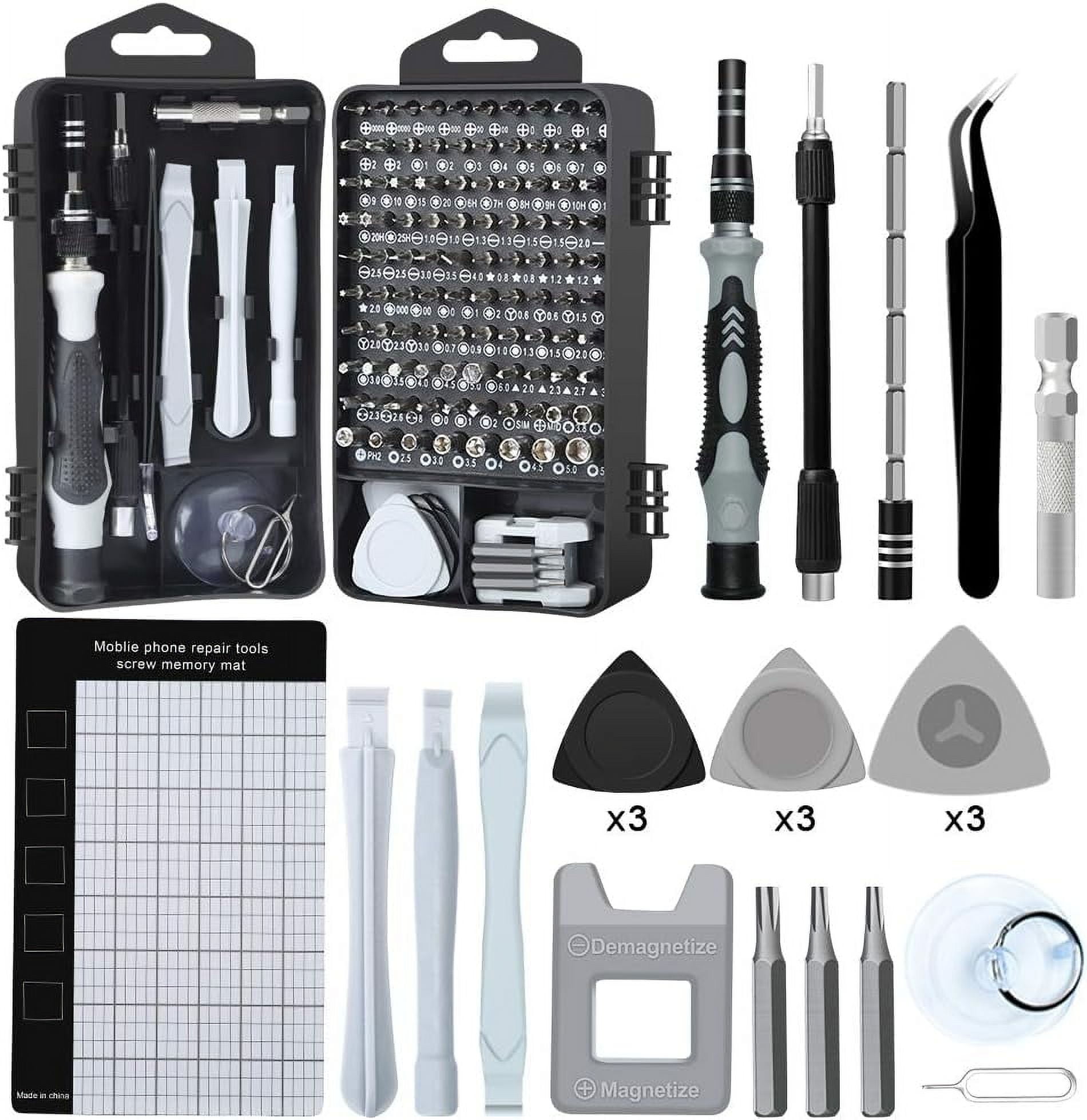 Precision Tool Excellence, Electronics Repair: Professional 122-in-1 Magnetic Repair Kit, Chrome Vanadium Bits, Ergonomic Handle, Flexible Shaft, For Computers, iPhones, More