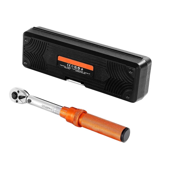 Precision Torque Wrench Set, 1/4" Drive, 20-200 in-lb, Dual Scale, 72-Tooth Gear, Includes Sockets&Extension for Bike Maintenance, Orange