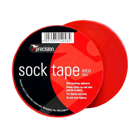 Precision Training Soccer Rugby Sports Sock Tape 33m - Red