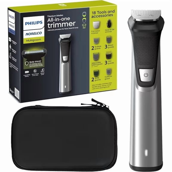 Precision Trimmer for Face, Head, and Body - Titanium Blades, 6-Hour Cordless Battery, Showerproof Design